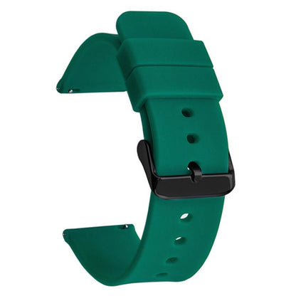 xDfind Stainless Steel Black Pin Buckle Solid Color Silicone Waterproof Watch Band, 20mm, 21mm, 22mm, 24mm