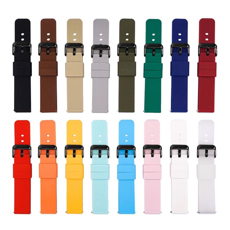 xDfind Stainless Steel Black Pin Buckle Solid Color Silicone Waterproof Watch Band, 10mm, 12mm, 14mm, 15mm, 16mm, 18mm, 19mm
