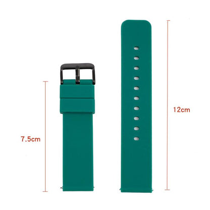 xDfind Stainless Steel Black Pin Buckle Solid Color Silicone Waterproof Watch Band, 20mm, 21mm, 22mm, 24mm