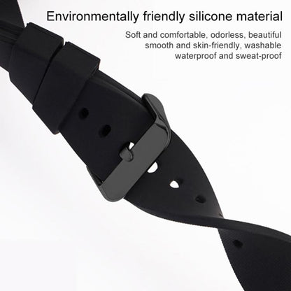 xDfind Stainless Steel Black Pin Buckle Solid Color Silicone Waterproof Watch Band, 20mm, 21mm, 22mm, 24mm