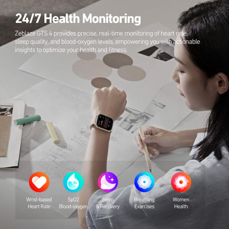 Zeblaze GTS 4 1.94 inch AMOLED Screen IP68 Waterproof Sports Fitness Smart Watch