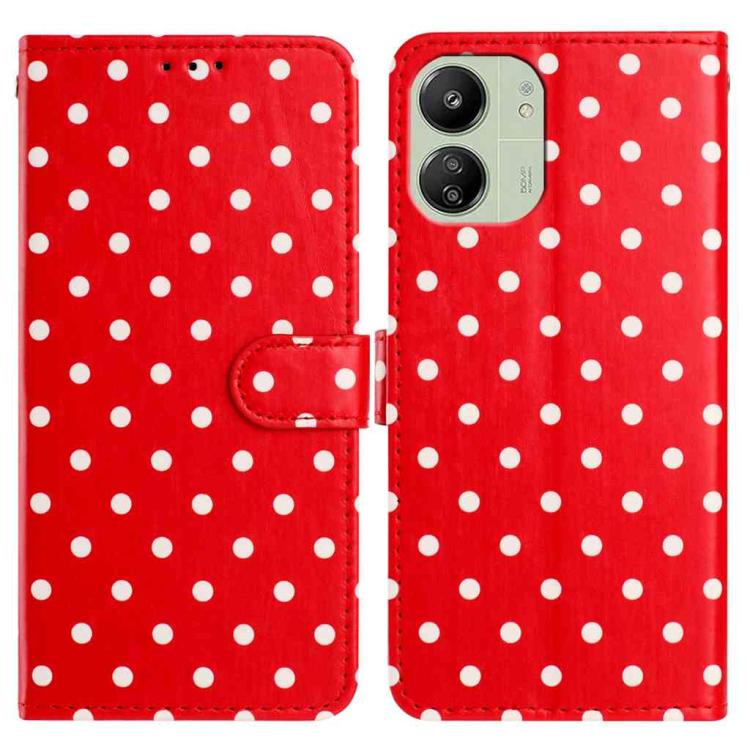 Small Dots Pattern Vegan Leather Phone Case, For Redmi Note 14 5G, For Redmi Note 14 Pro+ 5G / 14 Pro 5G, For Redmi Note 13 4G, For Redmi 13C 4G / 5G / Poco C65