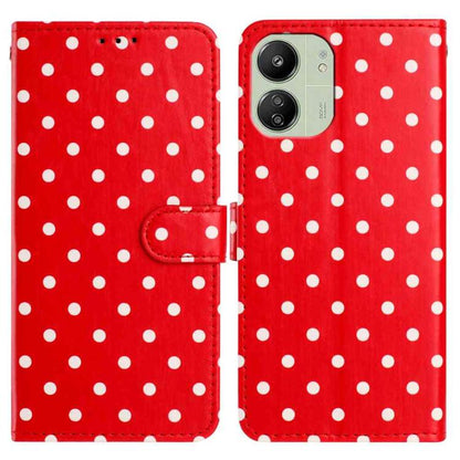 Small Dots Pattern Vegan Leather Phone Case, For Redmi Note 14 5G, For Redmi Note 14 Pro+ 5G / 14 Pro 5G, For Redmi Note 13 4G, For Redmi 13C 4G / 5G / Poco C65