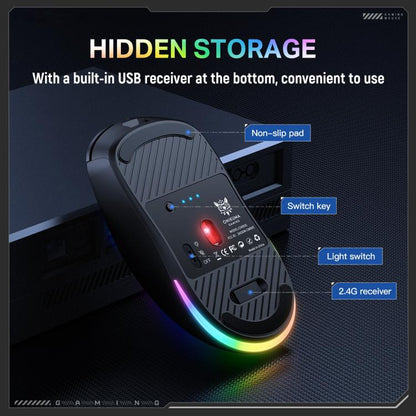 ONIKUMA CW935 12800DPI 2.4GHz + BT + Wired Tri-mode RGB Wireless Mouse, CW935