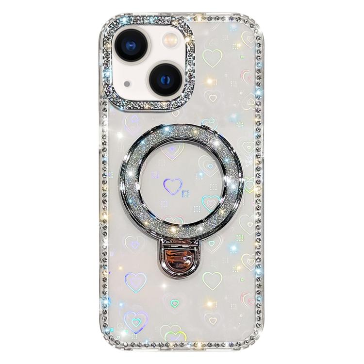Rhinestone Glitter Kickstand Dual-side IMD Phone Case, For iPhone 13