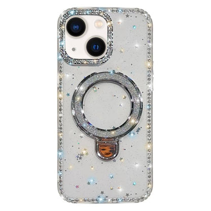 Rhinestone Glitter Kickstand Dual-side IMD Phone Case, For iPhone 13