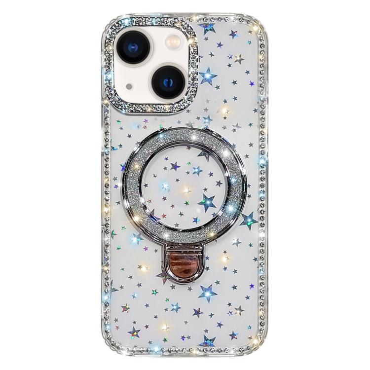 Rhinestone Glitter Kickstand Dual-side IMD Phone Case, For iPhone 13