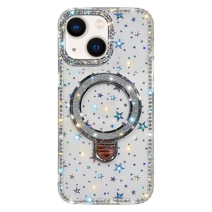 Rhinestone Glitter Kickstand Dual-side IMD Phone Case, For iPhone 13