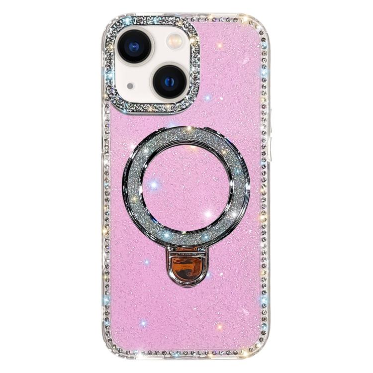 Rhinestone Glitter Kickstand Dual-side IMD Phone Case, For iPhone 13
