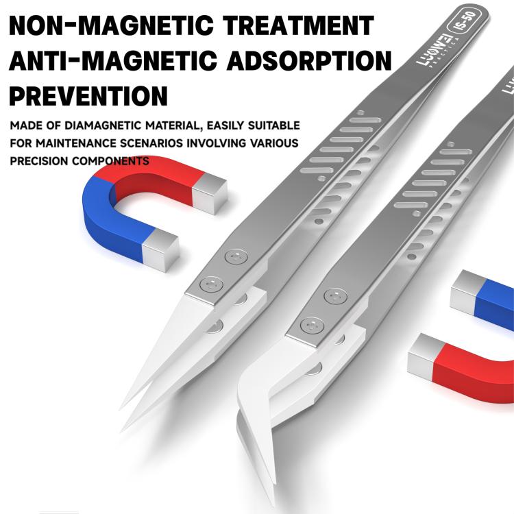 LUOWEI High-Temperature Resistant Insulating Non-Magnetic Tweezers, IS-50, IS-60