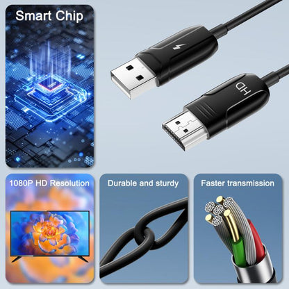 USB-A to HDMI HD Screen Mirroring Cable Wireless Screen Mirroring Converter Cable with Adapter, 70cm