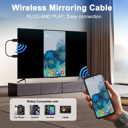 USB-A to HDMI HD Screen Mirroring Cable Wireless Screen Mirroring Converter Cable with Adapter, 70cm