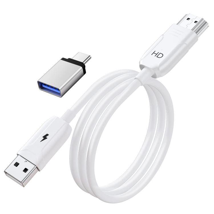 USB-A to HDMI HD Screen Mirroring Cable Wireless Screen Mirroring Converter Cable with Adapter, 70cm