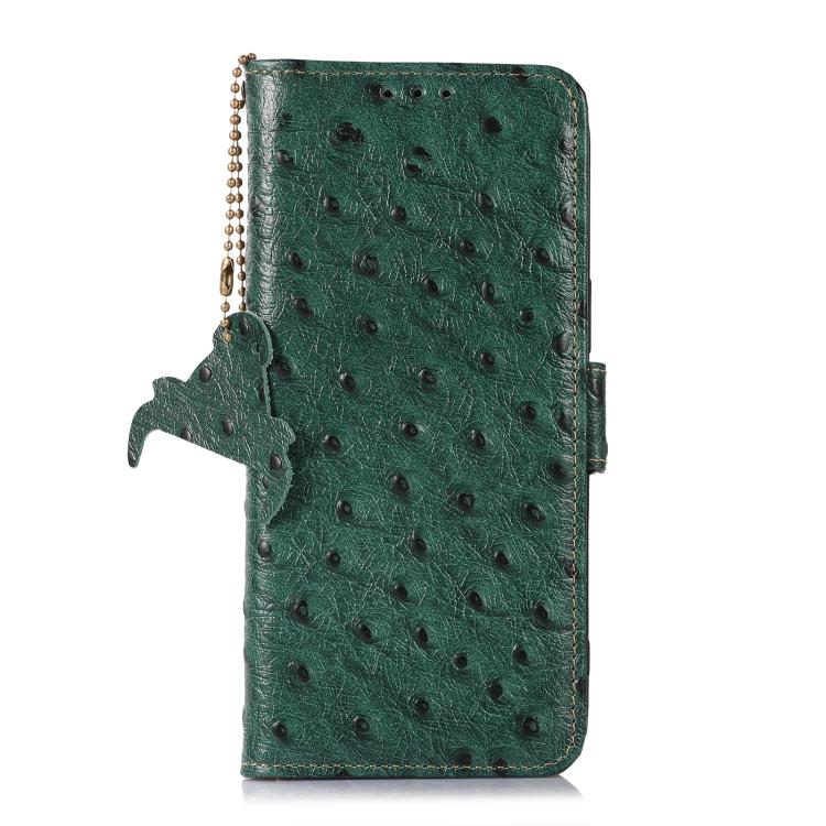 Ostrich Pattern Genuine Leather RFID Phone Case, For Google Pixel 10a