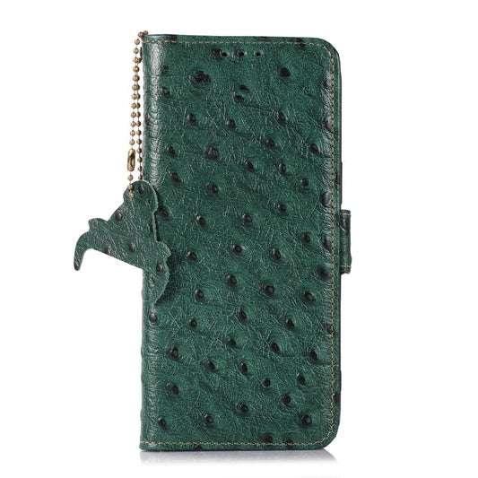 Ostrich Pattern Genuine Leather RFID Phone Case, For Google Pixel 10a