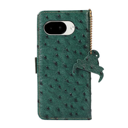 Ostrich Pattern Genuine Leather RFID Phone Case, For Google Pixel 10a
