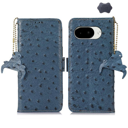 Ostrich Pattern Genuine Leather RFID Phone Case, For Google Pixel 10a