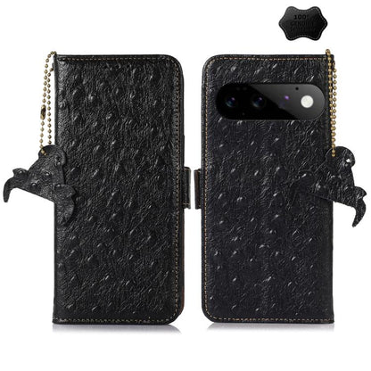 Ostrich Pattern Genuine Leather RFID Phone Case, For Google Pixel 11 Pro XL, For Google Pixel 11 / 11 Pro, For Google Pixel 10a
