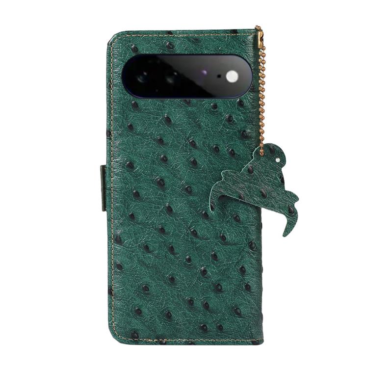 Ostrich Pattern Genuine Leather RFID Phone Case, For Google Pixel 11 Pro XL, For Google Pixel 11 / 11 Pro, For Google Pixel 10a