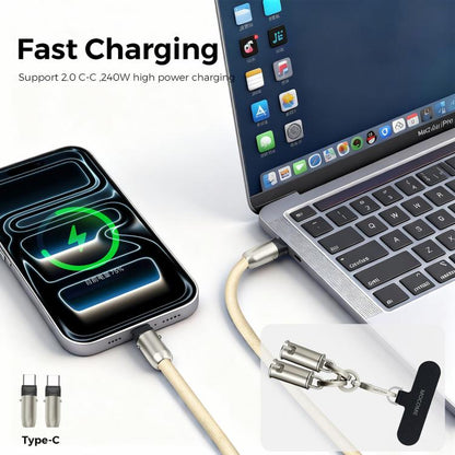MOCOME W3 Type-C to Type-C Multifunctional Charging Cable Adjustable Crossbody Phone Lanyard