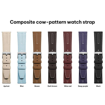 xDfind Composite Cowhide Texture Vegan Leather Watch Band, 18mm For Huawei Watch GT 6 41mm, 20mm, 22mm