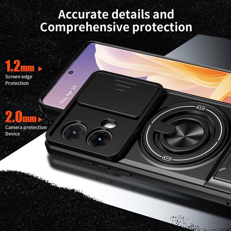Lens Sliding Window Multifunctional Magnetic Shockproof Phone Case, For Motorola Moto G85, For Motorola Moto G24, For Motorola Moto G34 5G, For Motorola Moto G54 5G, For Motorola Edge 40 Neo 5G, For Motorola Moto G73 5G, For Motorola Moto G53 5G       ...