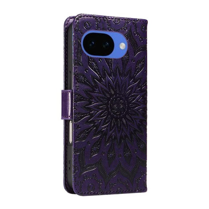 Embossed Sunflower Pattern Flip Leather Phone Case, For Google Pixel 10a