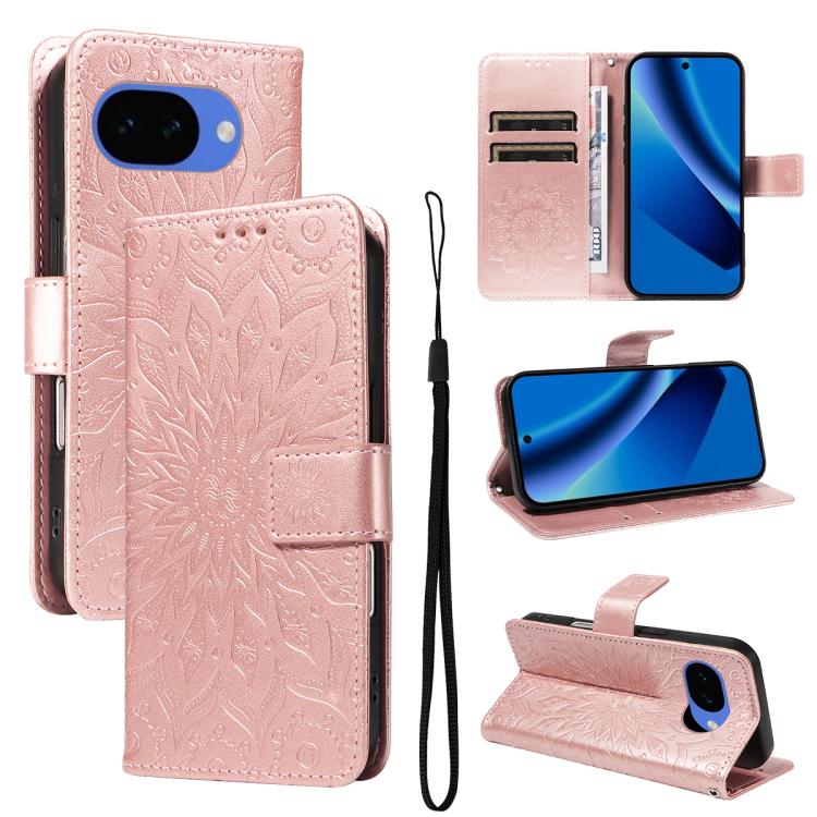 Embossed Sunflower Pattern Flip Leather Phone Case, For Google Pixel 10a