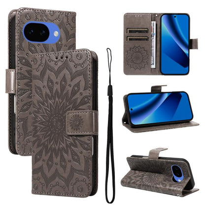 Embossed Sunflower Pattern Flip Leather Phone Case, For Google Pixel 10a