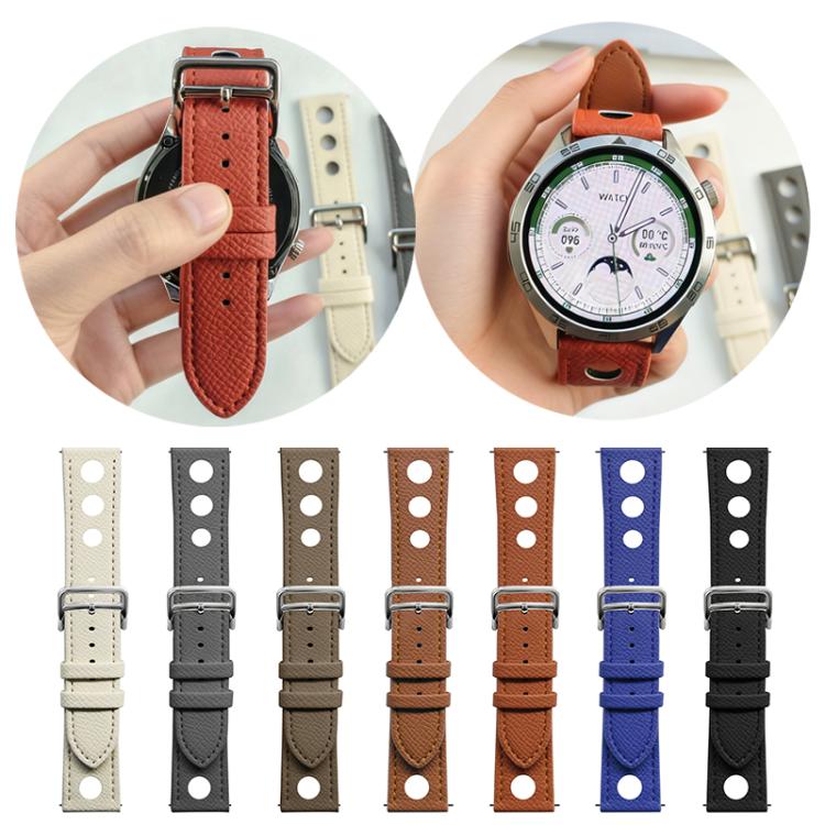 xDfind Flat-head Hole Palm Texture Vegan Leather Watch Band, 20mm, 22mm
