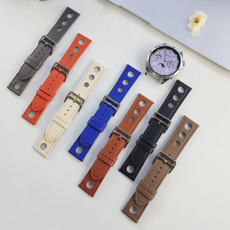 xDfind Flat-head Hole Palm Texture Vegan Leather Watch Band, 20mm, 22mm
