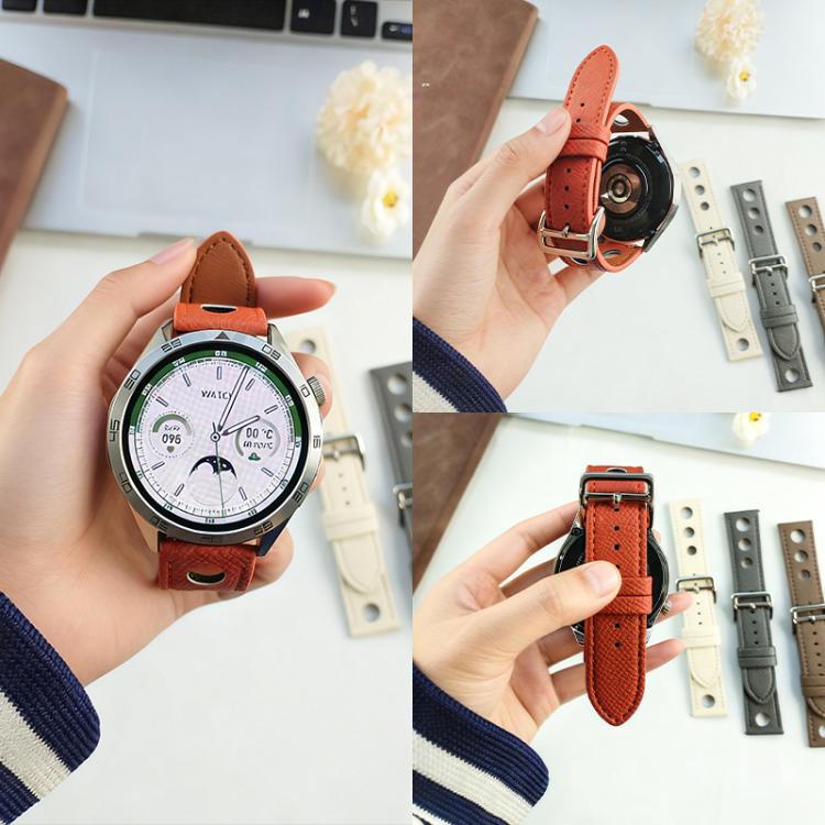 xDfind Flat-head Hole Palm Texture Vegan Leather Watch Band, 20mm, 22mm