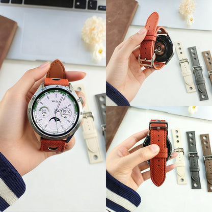 xDfind Flat-head Hole Palm Texture Vegan Leather Watch Band, 20mm, 22mm