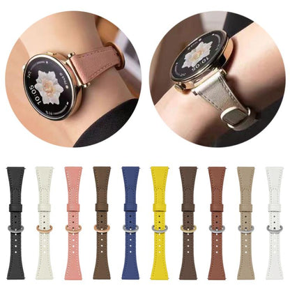 xDfind Flat-head Horseshoe Buckle Vegan Leather Watch Band, 18mm