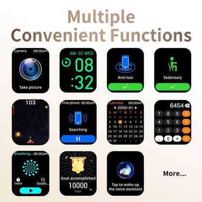 CY39 2.02 inch HD Color Screen Sports Smart Watch Supports Bluetooth Call, Health Monitoring