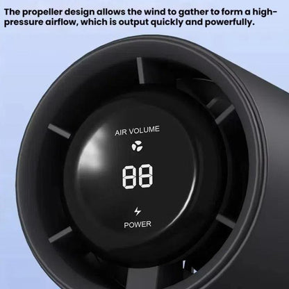 Mini ventilateur portable sans pales à affichage numérique haute vitesse 100 vitesses, 1800mAh, 3000mAh