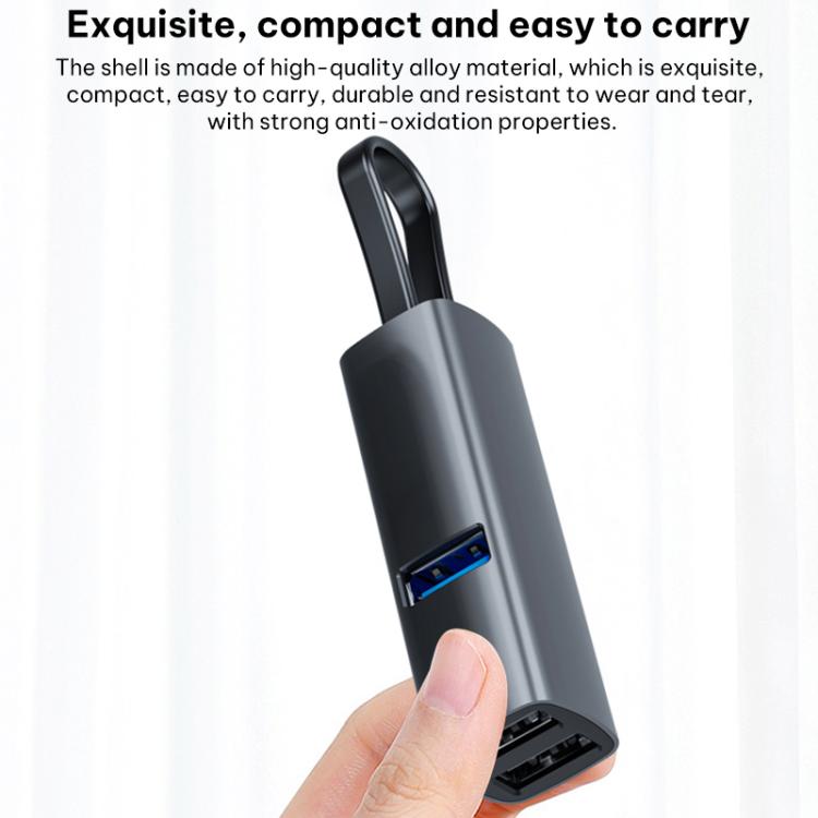 Adaptateur de station d'accueil multifonctionnel portable, USB vers USB3.0 et double USB2.0, Type-C vers USB3.0 et double USB2.0, USB vers USB3.0, double USB2.0, carte SD, TF, Type-C vers USB3.0, double USB2.0, carte SD, TF