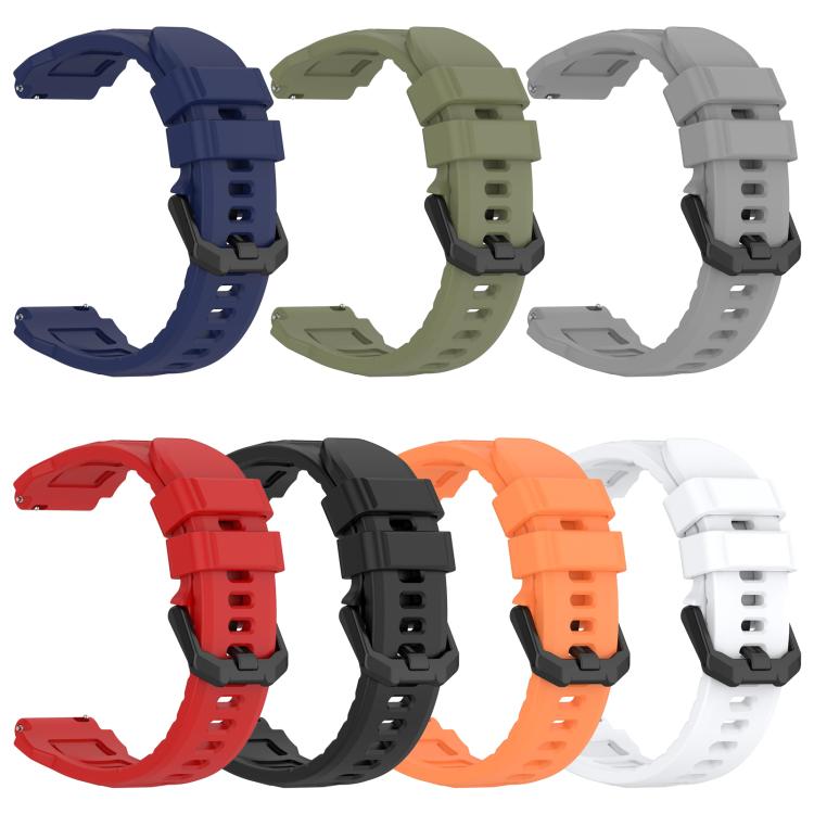 xDfind Solid Color Black Buckle Silicone Watch Band, For Amazfit T-Rex 3 Pro 44mm