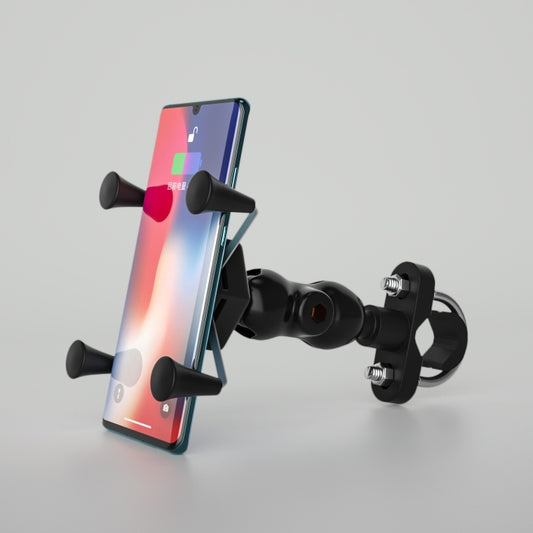 WUPP CS-1133A1 Support de téléphone portable réglable à quatre griffes en X pour moto, version à double boucle, CS-1133A1