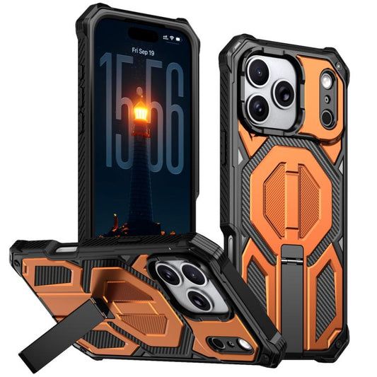 Hidden Metal Holder Magnetic Shockproof Phone Case, For iPhone 17 Pro Max, For iPhone 17 Pro, For iPhone 17, For iPhone Air, For iPhone 16 Pro Max, For iPhone 16 Pro, For iPhone 16 Plus, For iPhone 16, For iPhone 15 Pro Max, For iPhone 15 Pro