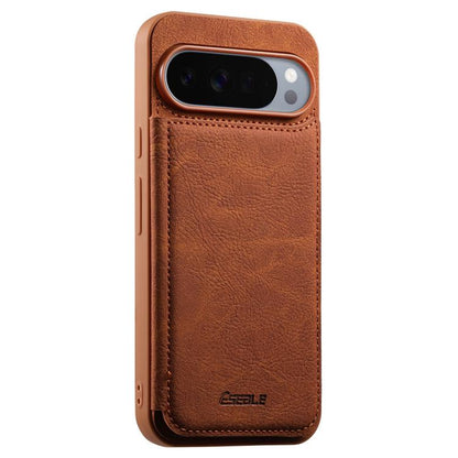 ESEBLE Retro Texture Double Buckle Card Slot Phone Case, For Google Pixel 10 Pro XL / 9 Pro XL, For Google Pixel 10 Pro / 9 Pro