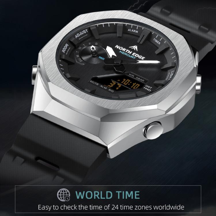 NORTH EDGE Mercury Outdoor Sports Zinc Alloy 5ATM Luminous Electronic Watch