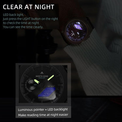 NORTH EDGE Mercury Outdoor Sports Zinc Alloy 5ATM Luminous Electronic Watch