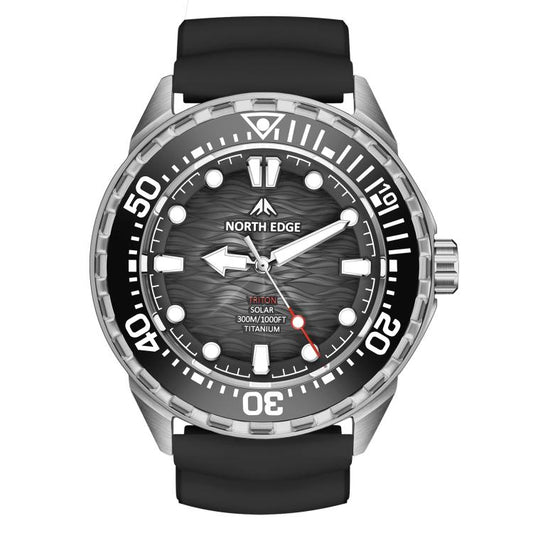 Montre de plongée professionnelle d'extérieur à énergie solaire en alliage de titane NORTH EDGE TRITON-TI