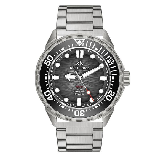 Montre de plongée professionnelle d'extérieur à énergie solaire en alliage de titane NORTH EDGE TRITON-TI