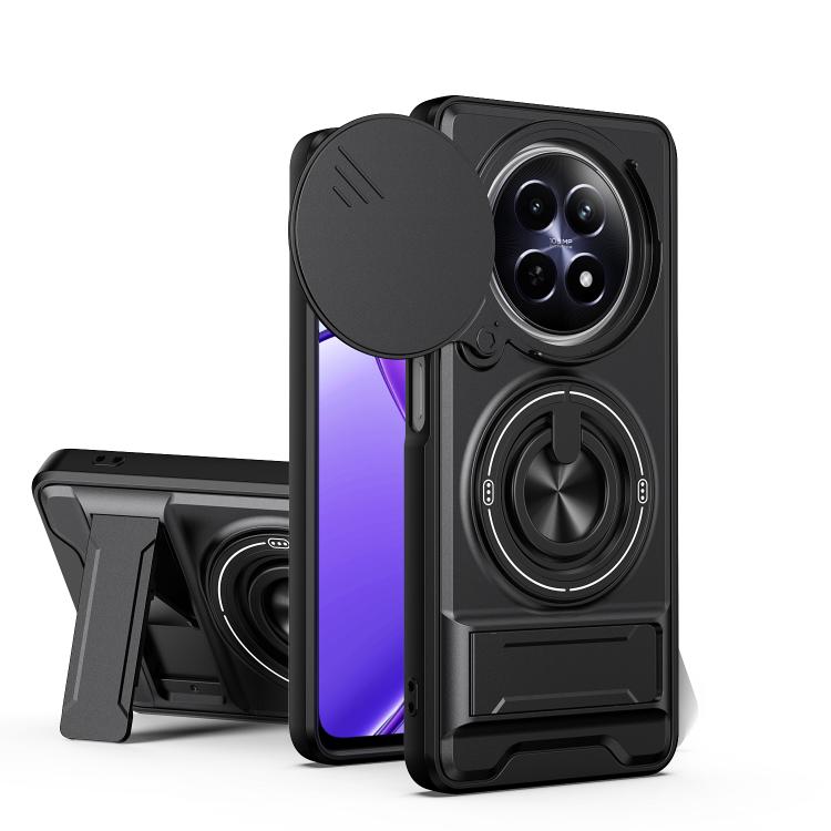 Lens Sliding Window Multifunctional Magnetic Shockproof Phone Case, For Realme 16T 5G, For Realme C61 4G Global / C63, For Realme 12 5G