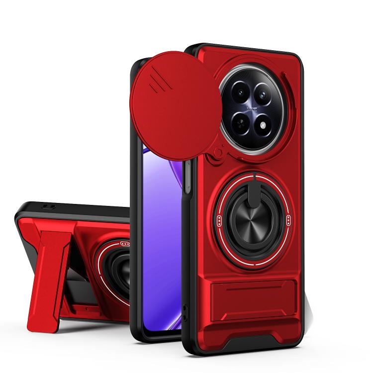 Lens Sliding Window Multifunctional Magnetic Shockproof Phone Case, For Realme 16T 5G, For Realme C61 4G Global / C63, For Realme 12 5G