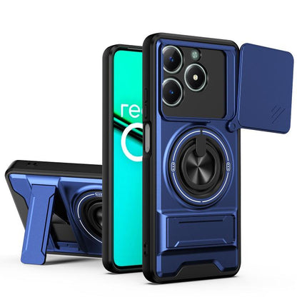 Lens Sliding Window Multifunctional Magnetic Shockproof Phone Case, For Realme 16T 5G, For Realme C61 4G Global / C63, For Realme 12 5G