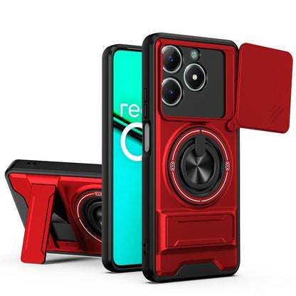 Lens Sliding Window Multifunctional Magnetic Shockproof Phone Case, For Realme 16T 5G, For Realme C61 4G Global / C63, For Realme 12 5G
