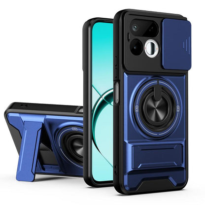 Lens Sliding Window Multifunctional Magnetic Shockproof Phone Case, For Realme 16T 5G, For Realme C61 4G Global / C63, For Realme 12 5G